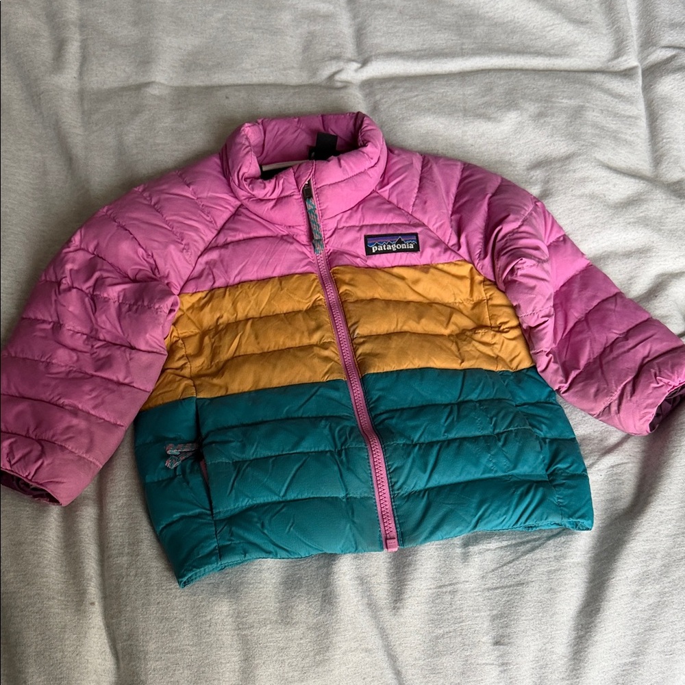 Patagonia Kids Puffer Jacket - Pink, Yellow, Teal